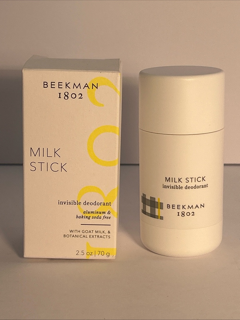 Beekman 1802 Milk Stick Invisible Deodorant - White & Yellow Accents